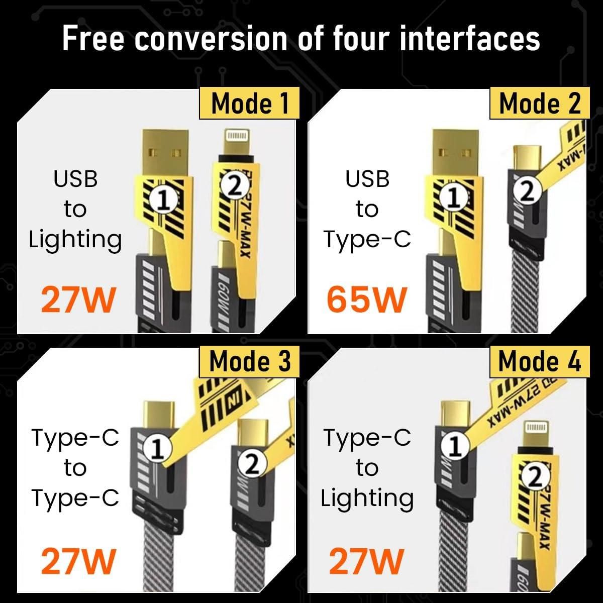 4 in 1 Fast Charging & Data Transfer Cable
